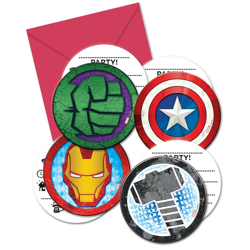 Mighty Avengers - Einladungskarten 6er-Pack