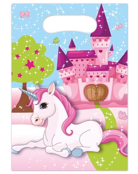Einhorn Mitgebsel-Tüten 6er-Pack