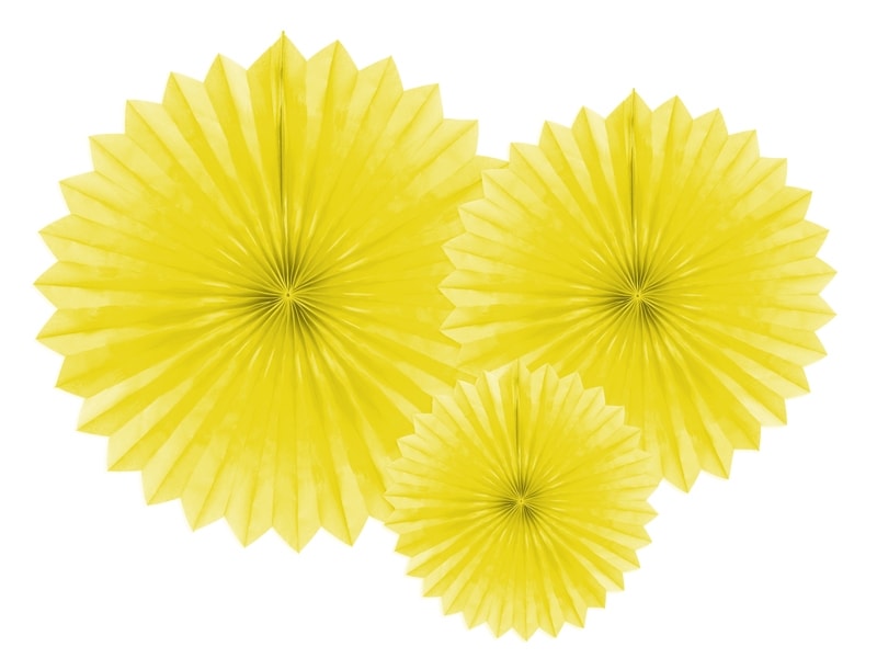 Papierrosetten Gelb 3er-Pack