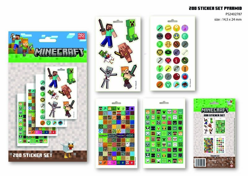 Minecraft Sticker 200er-Pack