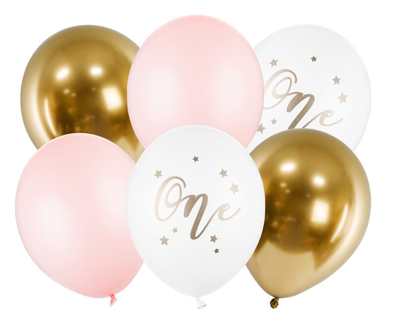 Ballonmix 1 Jahr, Rosa 6er Pack