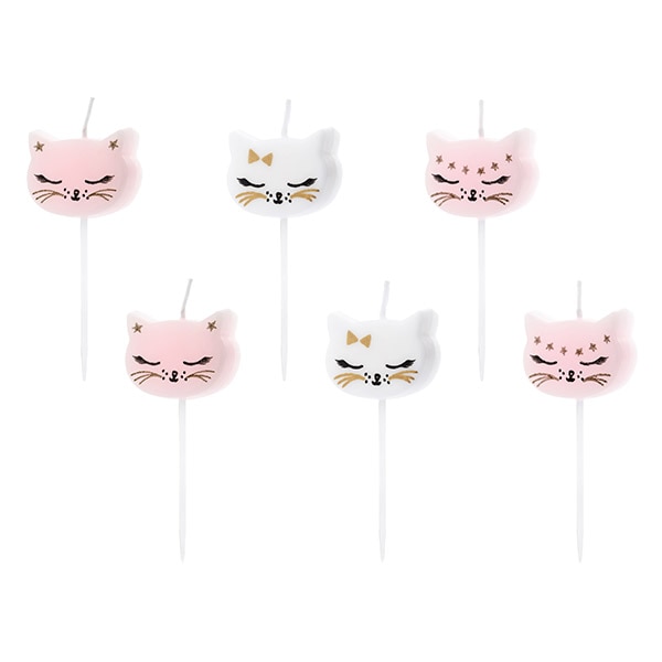 Tortenkerzen Katzen 6er-Pack