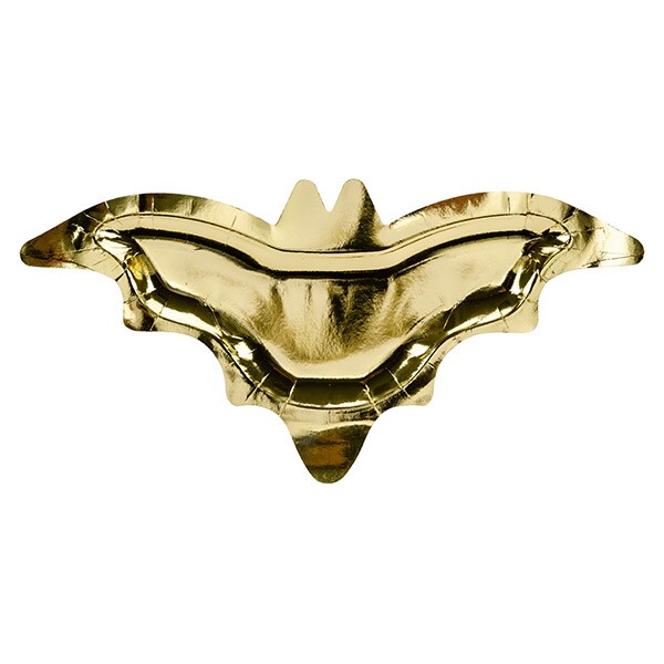 Teller Fledermäuse in Gold 6er-Pack