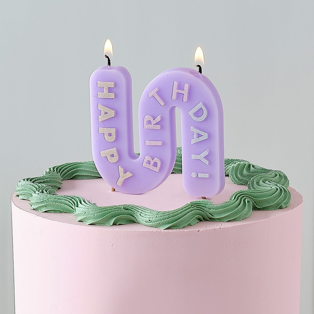 Wellenförmig Kerze Happy Birthday