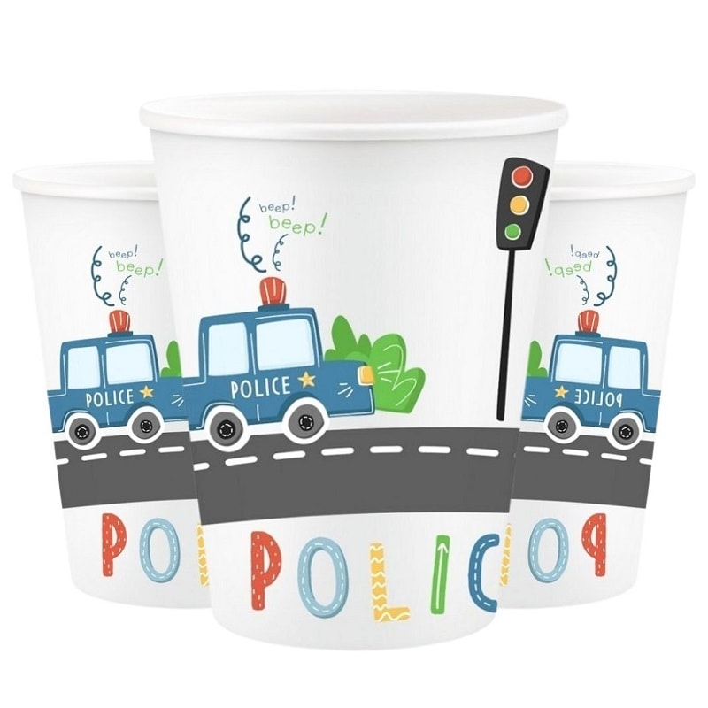 Polizei - Pappbecher 6er-Pack