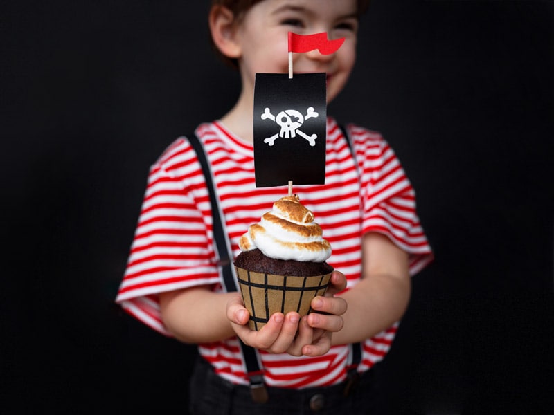 Cupcake-Set mit Piratenmotiv 6er-Pack