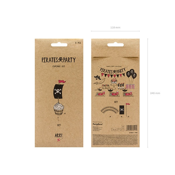 Cupcake-Set mit Piratenmotiv 6er-Pack