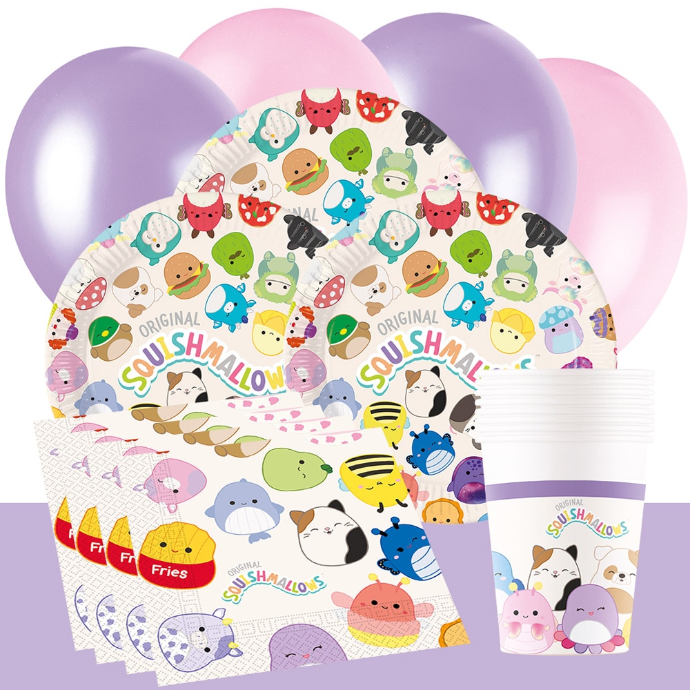 Squishmallows Kindergeburtstag-Partyset für 8-16 Gäste