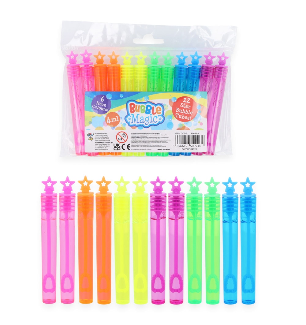 Seifenblasen Neon Star 12er-Pack