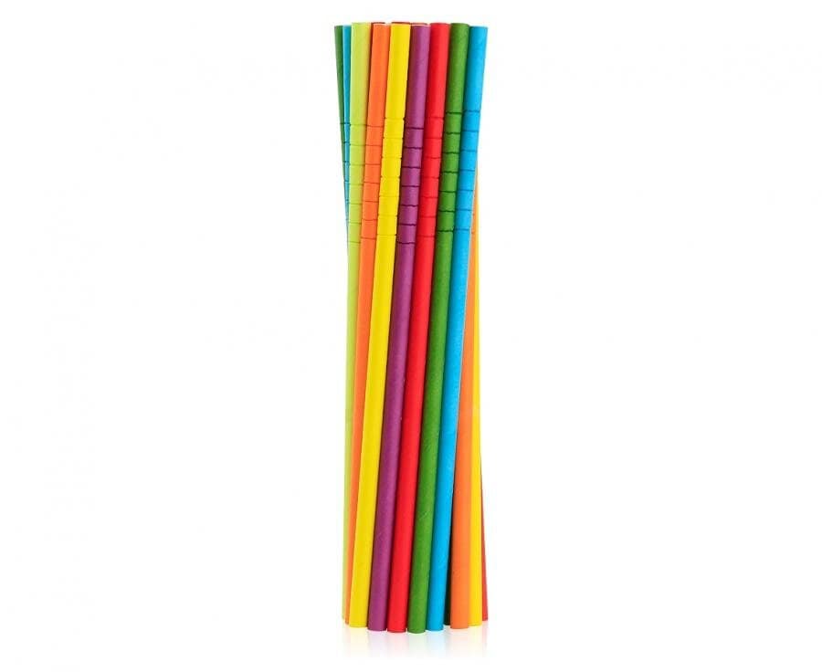Papierstrohhalme - biegsam, mehrfarbig, 250er-Pack