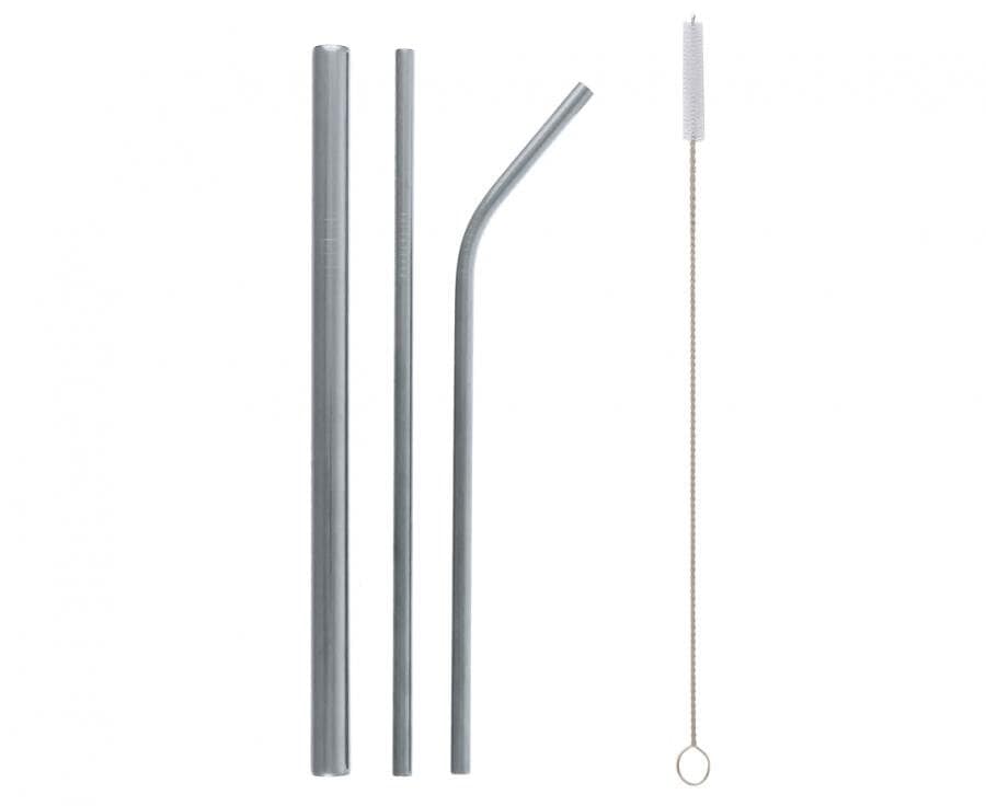 Trinkhalme aus Stahl - Silber, 3er-Pack