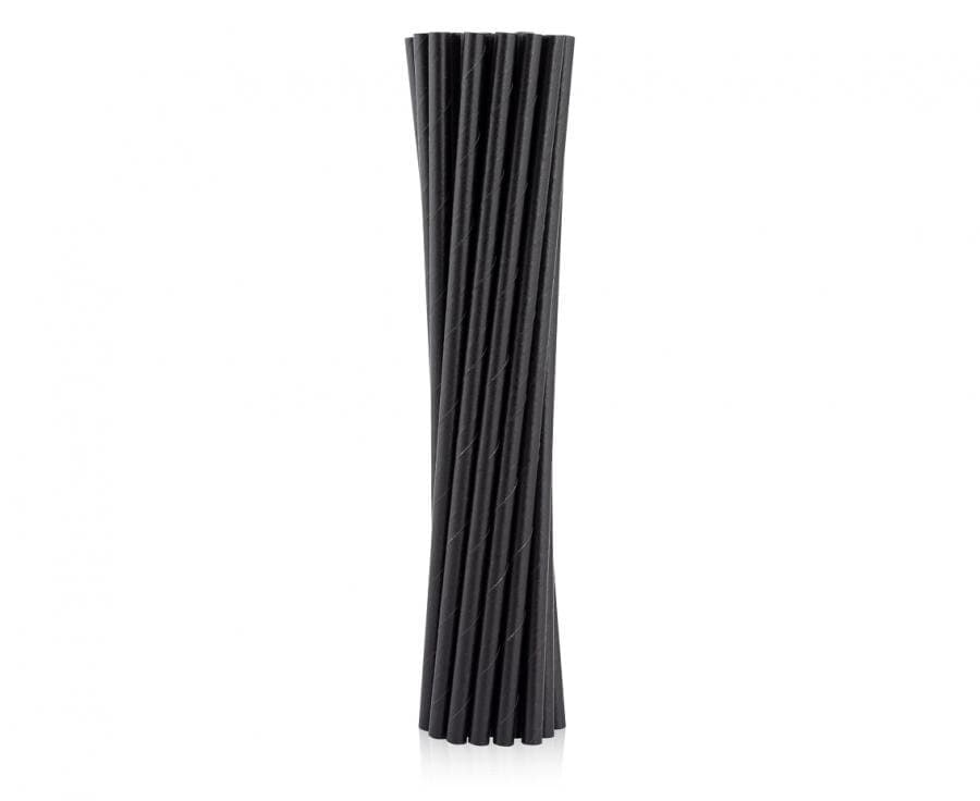 Papierstrohhalme - Schwarz 12er-Pack