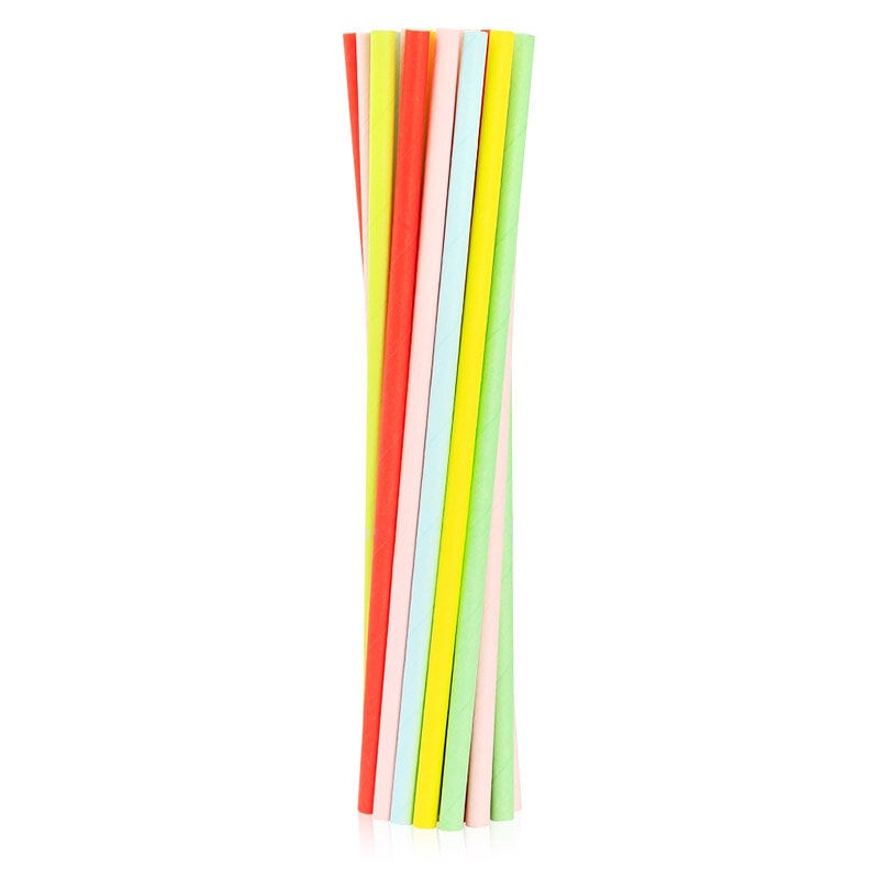 Papier Trinkhalme - Pastellfarben 24er-Pack