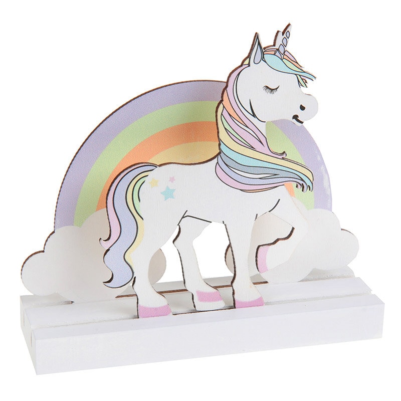 Einhorn - 2D-Tischdekoration aus Holz 13 cm