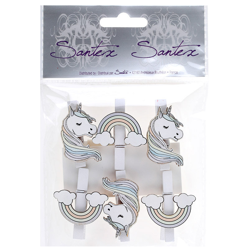 Einhorn - Wäscheklammern 6er-Pack