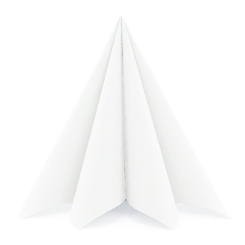 Servietten Premium Textilstruktur 40 cm - Weiß 20er-Pack