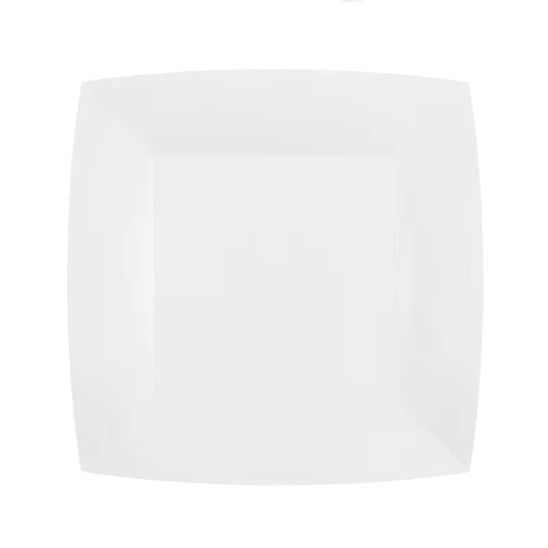 Kuchenteller Quadratische 18 cm - Weiß 10er-Pack