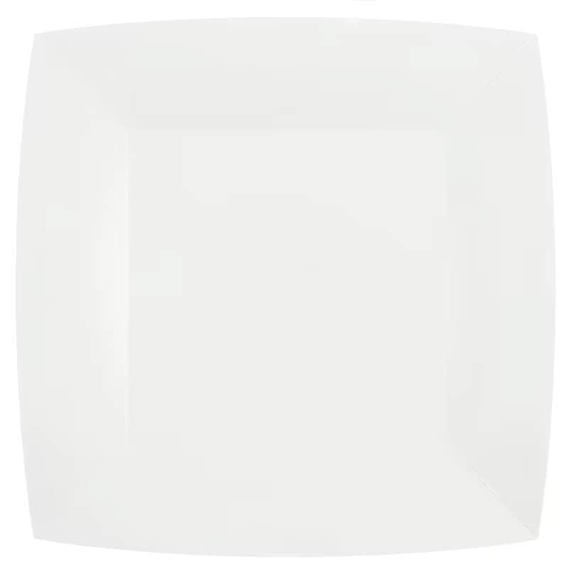 Pappteller Quadratische 23 cm - Weiß 10er-Pack