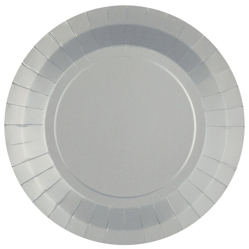 Pappteller 22,5 cm - Silber 10er-Pack