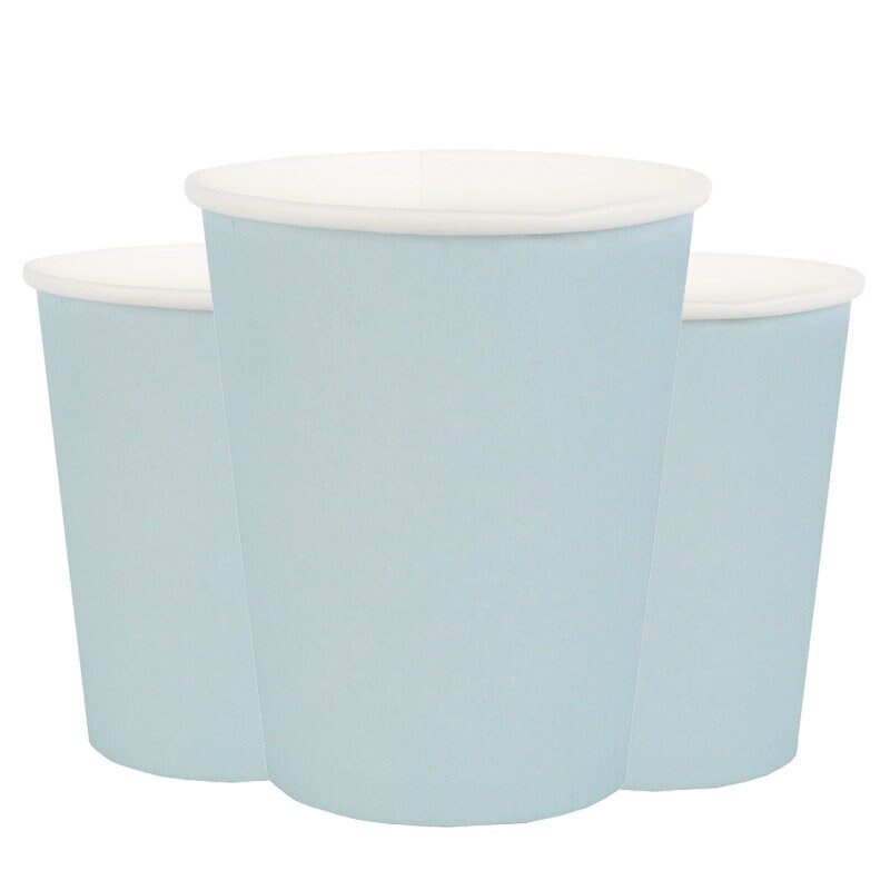 Pappbecher 250 ml - Hellblau 10er-Pack