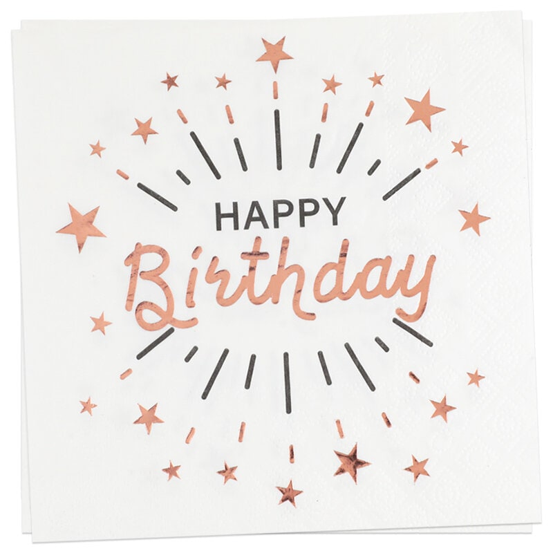 Sparkling Happy Birthday - Servietten 10er-Pack