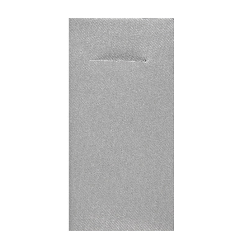 Servietten mit Bestecktasche 40 cm - Silber 12er-Pack