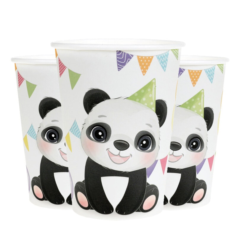 Panda - Pappbecher 10er-Pack