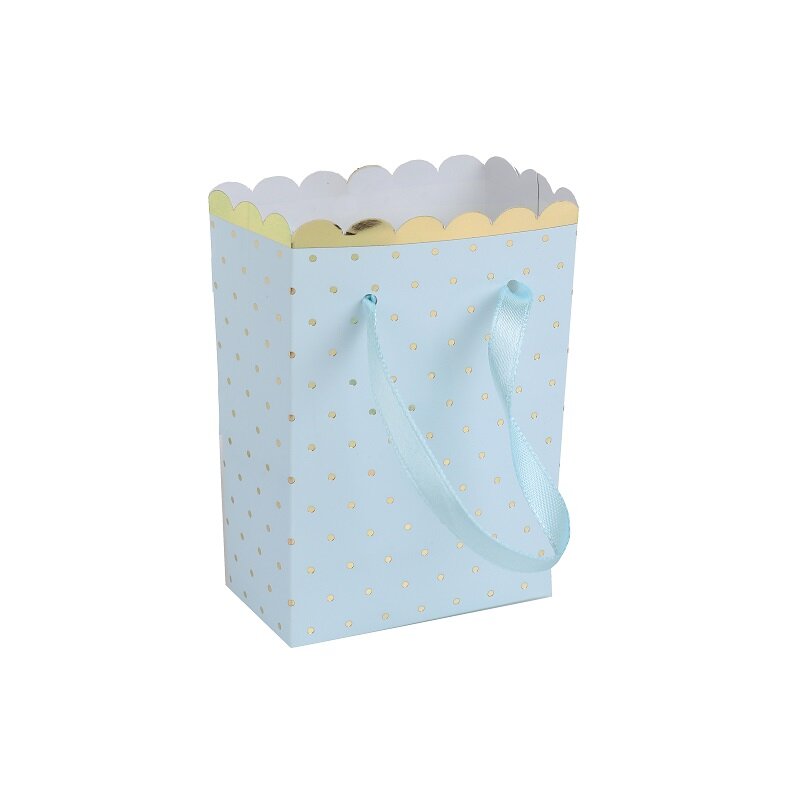 Kleine Geschenktüten - Hellblau & Gold 6er-Pack