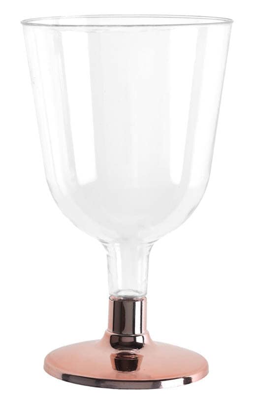Weingläser aus Kunststoff mit Roségoldfuß 6er-Pack