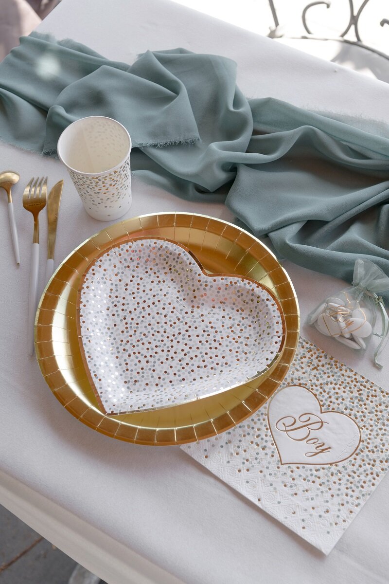 Baby Boy Dots - Herzförmige Teller 10er-Pack