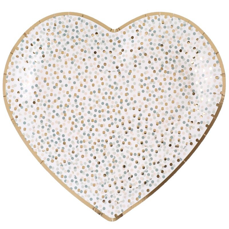 Baby Boy Dots - Herzförmige Teller 10er-Pack