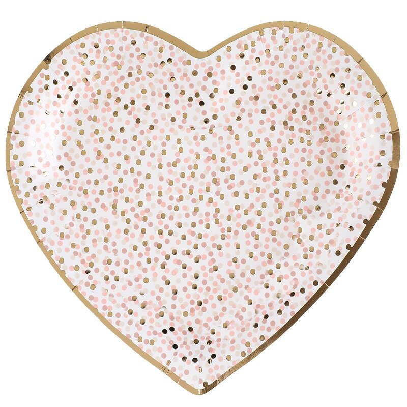 Baby Girl Dots - Herzförmige Teller 10er-Pack