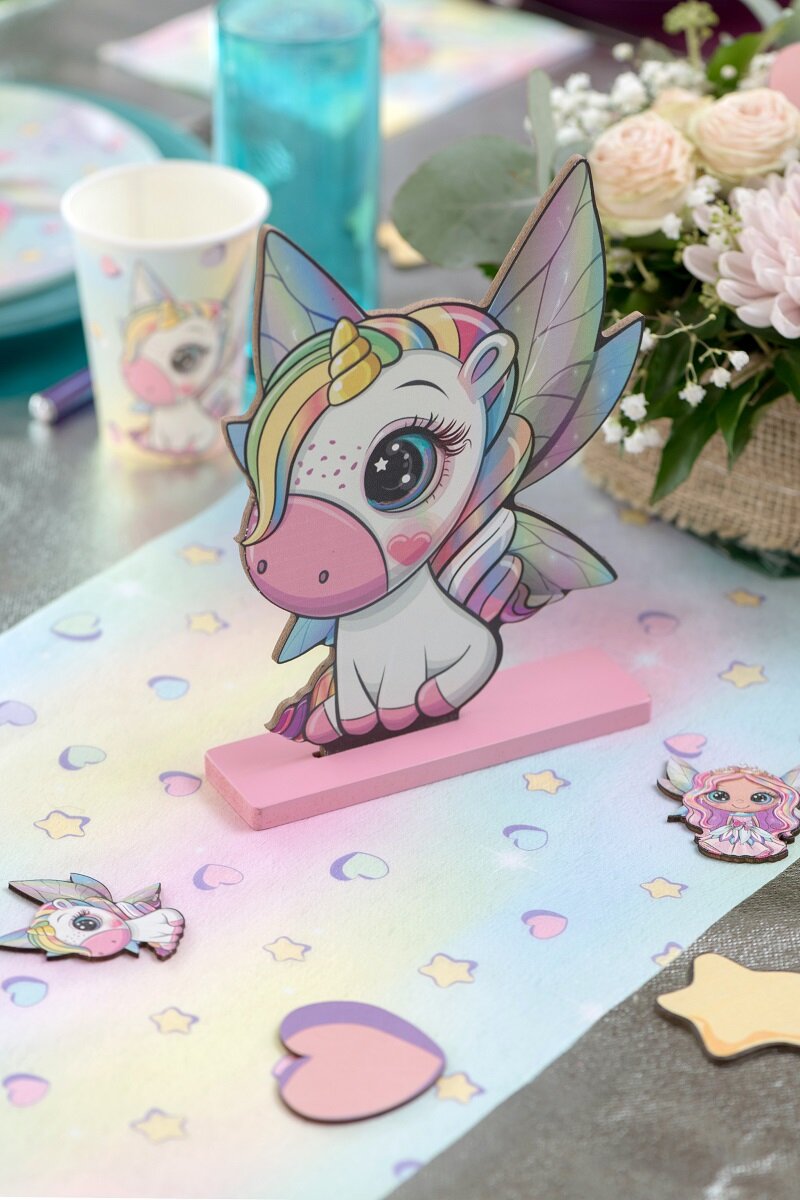 Unicorn Fairy - Tischdekoration aus Holz 20 cm