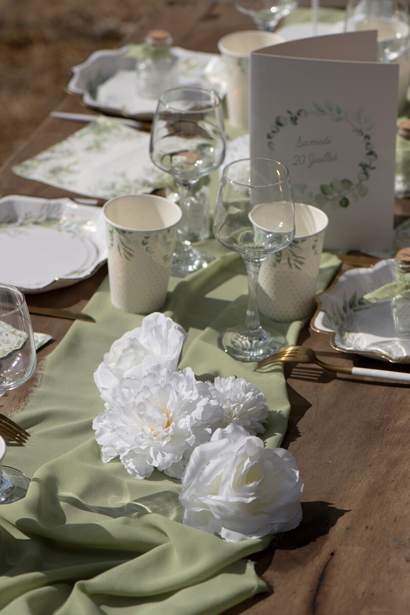 Tischdekorationen - Weiße Blumen 9er Pack