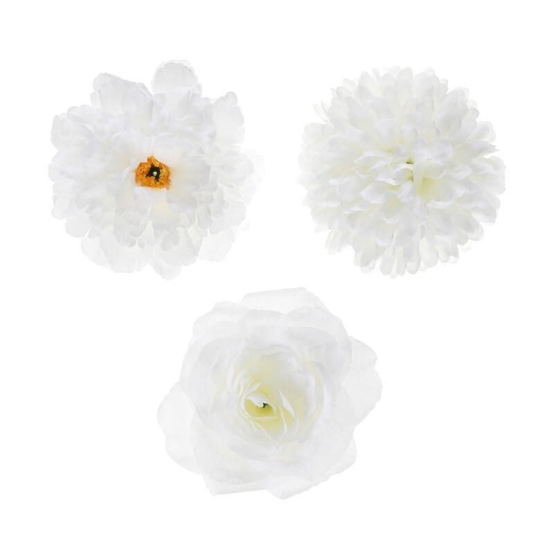 Tischdekorationen - Weiße Blumen 9er-Pack