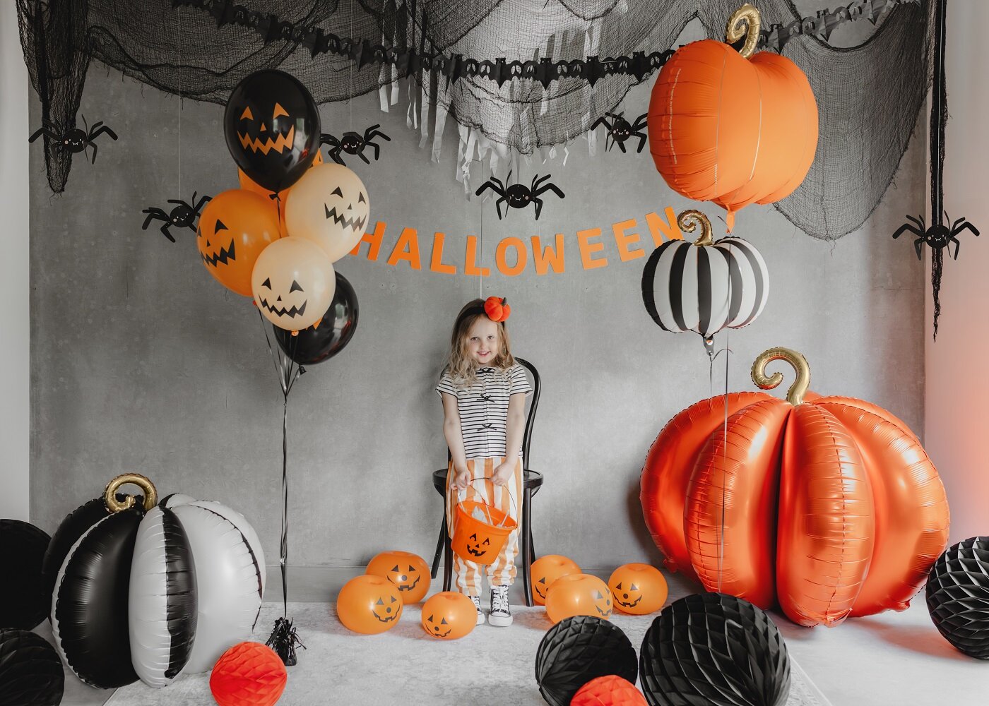 Luftballons mit Halloween-Kürbissen 6er-Pack