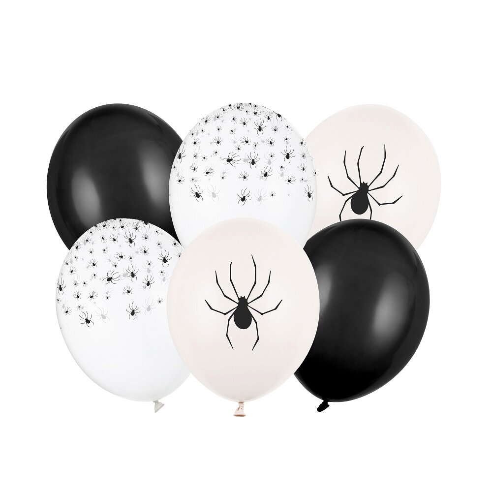 Luftballons mit Spinnen 6er-Pack