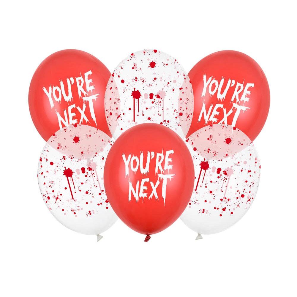 Halloween Luftballons You're next 6er-Pack