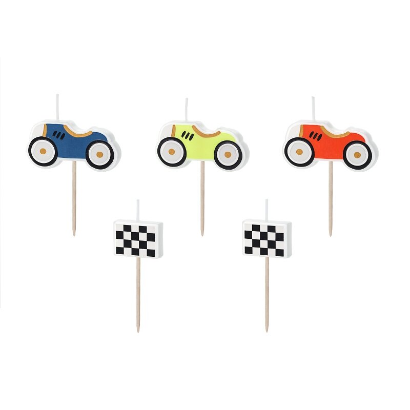 Rennwagen - Kerzen 5er-Pack