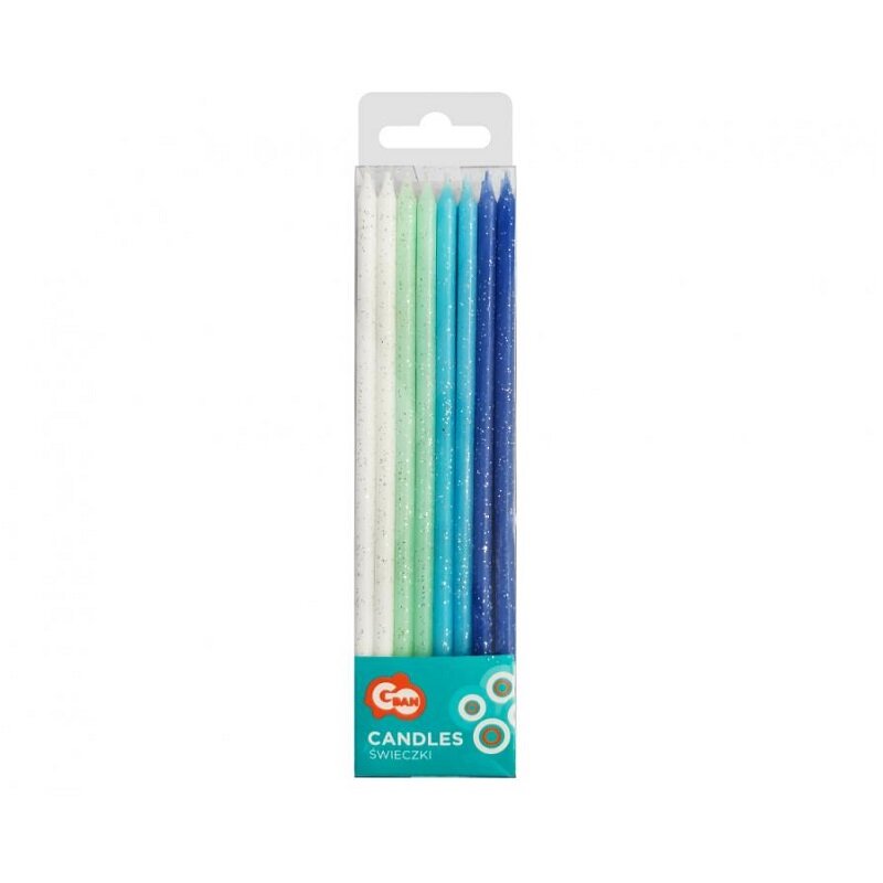 Glitzernde Kerzen - Blauer Mix 24er-Pack