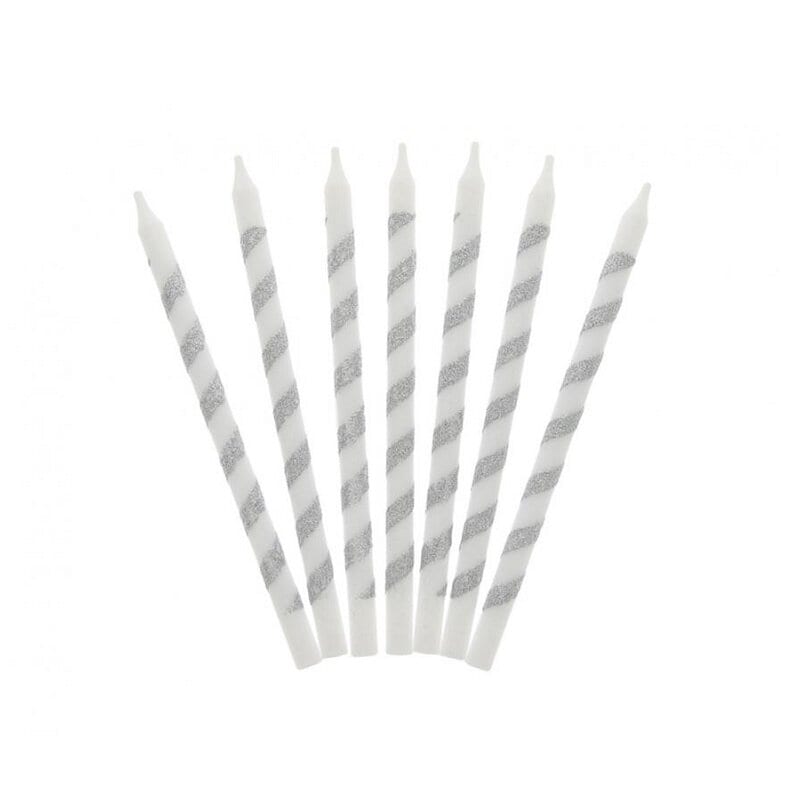 Kerzen - Silberglitzer 16er-Pack