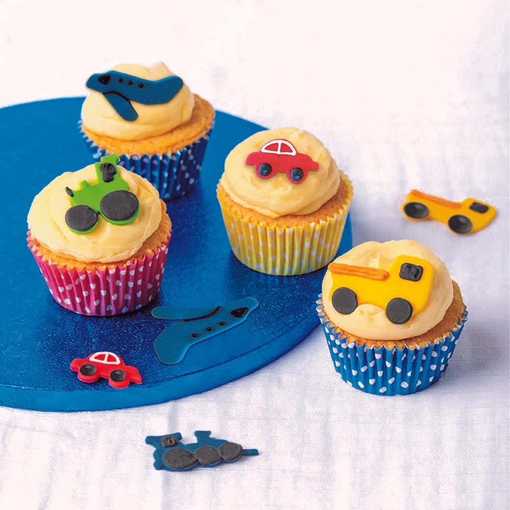 Zuckerdekorationen Fahrzeuge 5er-Pack