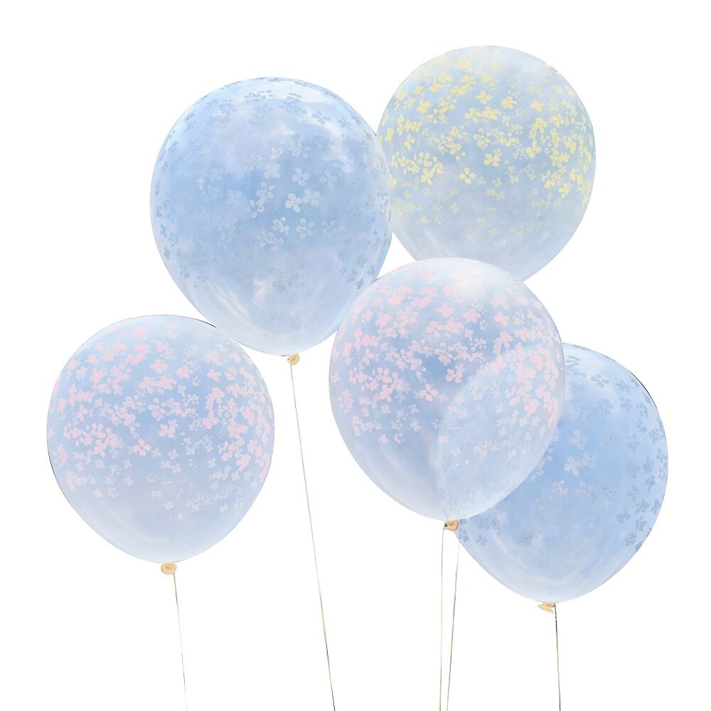 Ballons mit kleinen Blumen 5er-Pack