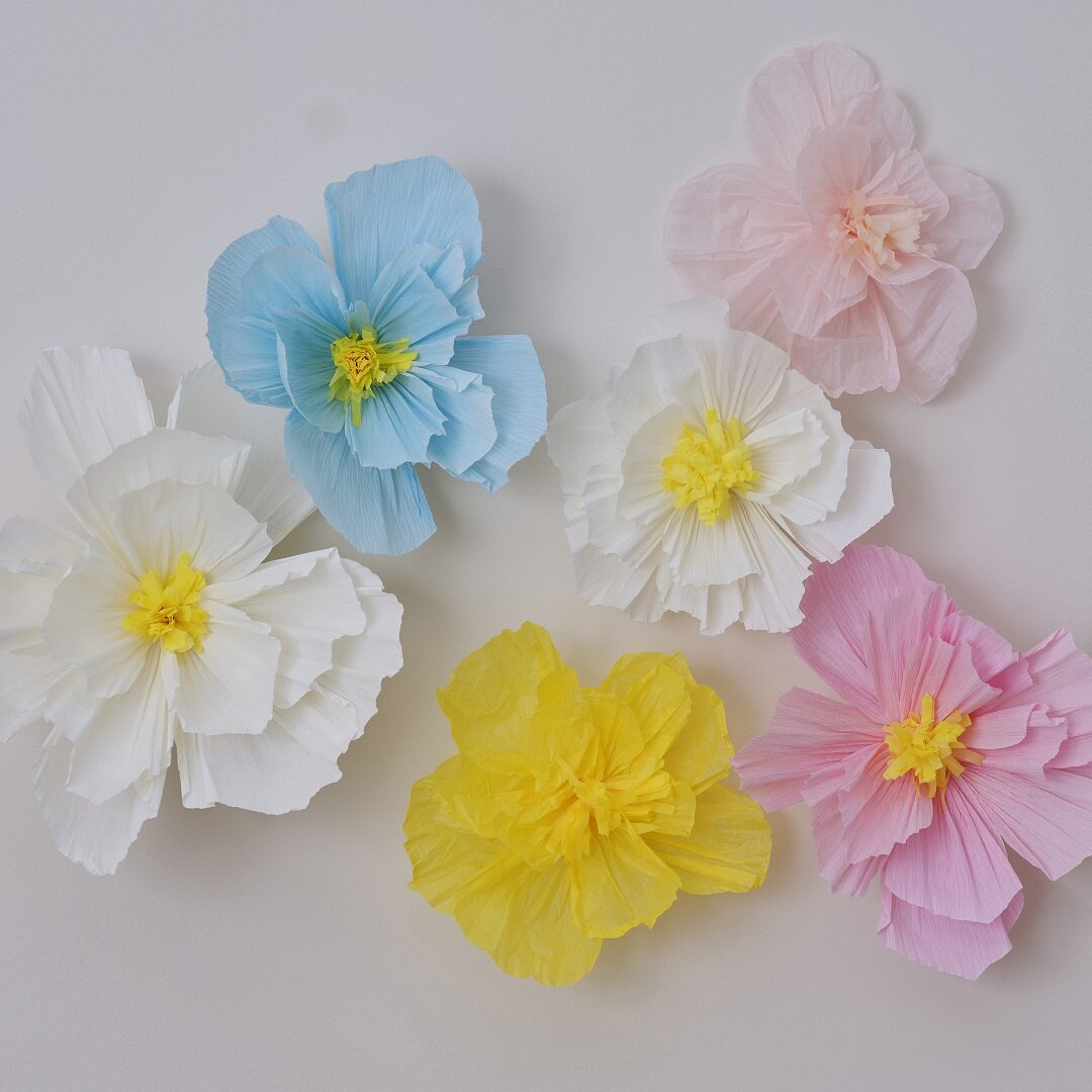 Dekorationsblumen aus Seidenpapier 6er-Pack