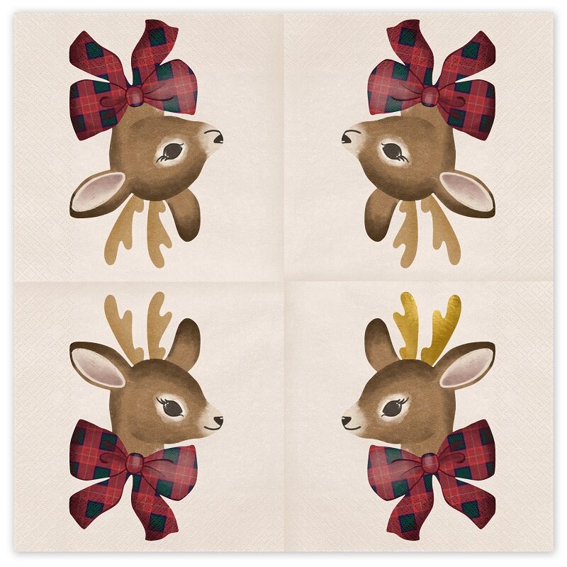 Weihnachtsservietten Rentier 12er-Pack