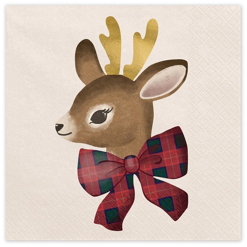 Weihnachtsservietten Rentier 12er-Pack