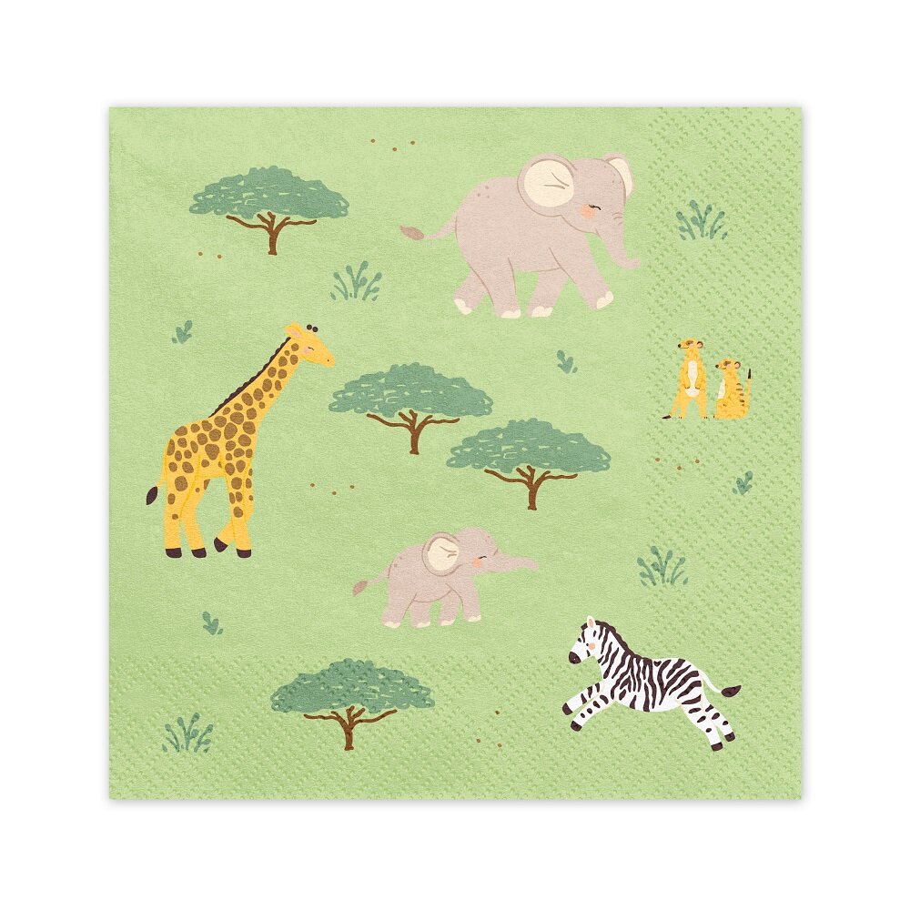 Servietten Safari-Tiere 12er-Pack