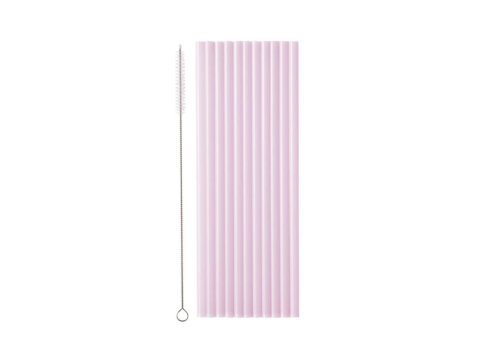 Kunststoffstrohhalme, pastelllila 12er-Pack