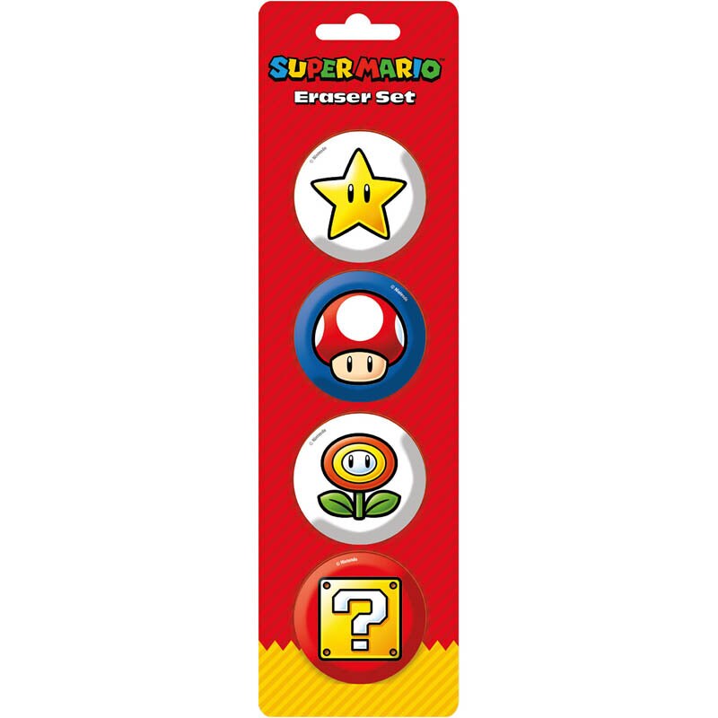 Super Mario Radiergummis 4er-Pack
