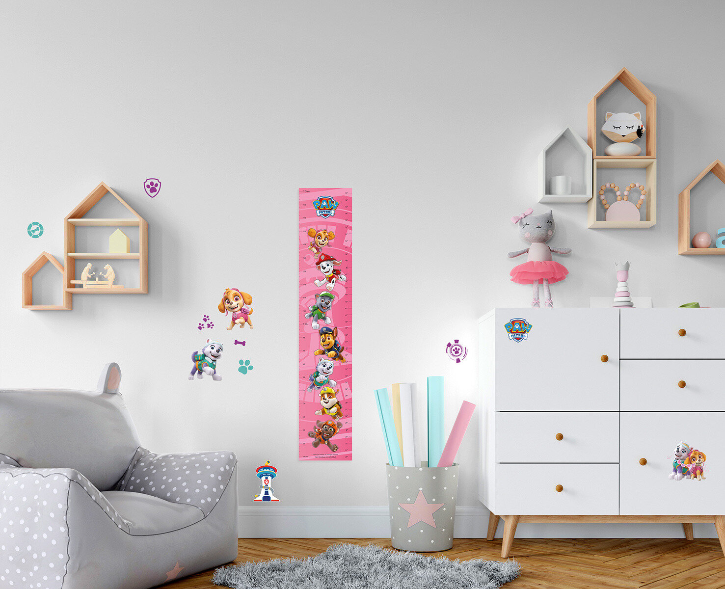 Paw Patrol Skye Messlatte fürs Kinderzimmer